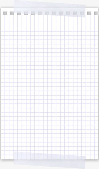 手绘胶带贴信的格子纸免抠