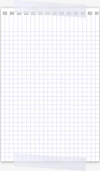 手绘胶带贴信的格子纸免抠