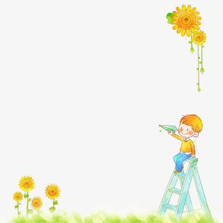 免抠卡通手绘坐在*上玩耍的孩免抠