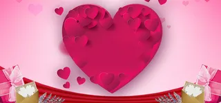 粉色花瓣创意炫彩浪漫情人节背景高清