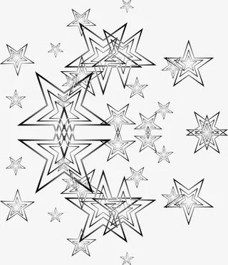 黑色线条星星免抠