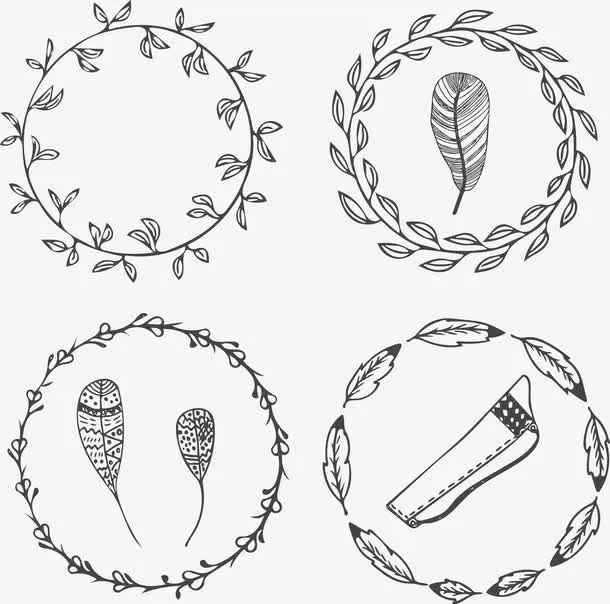 树枝花纹矢量免抠