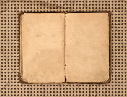 打开的复古记事本免抠