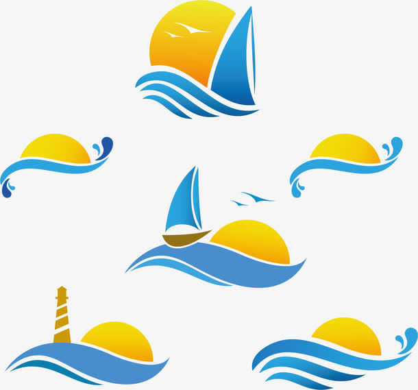 太阳和大海免抠
