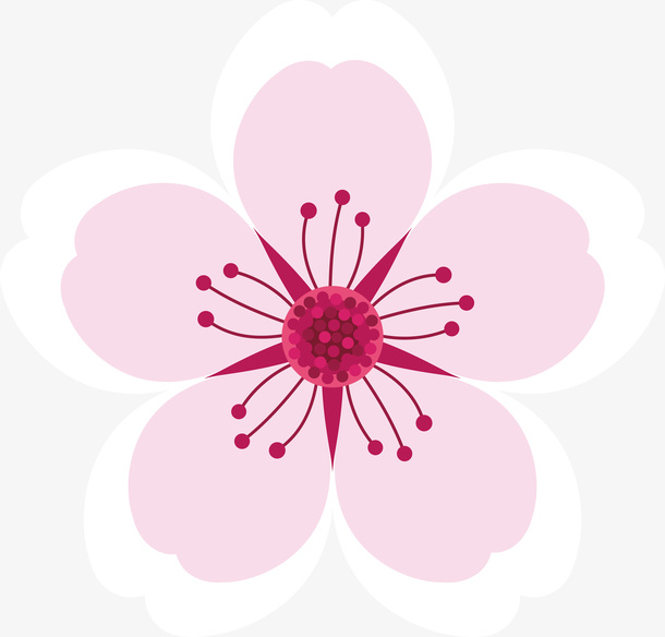 唯美桃花水墨桃花免抠