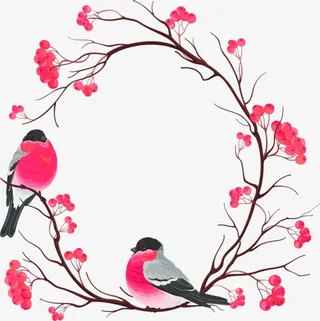 红色梅花元素免抠