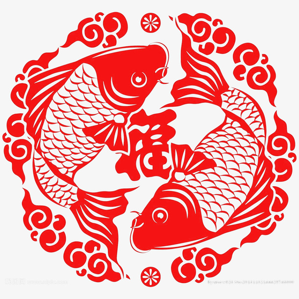 年年有余窗花设计免抠