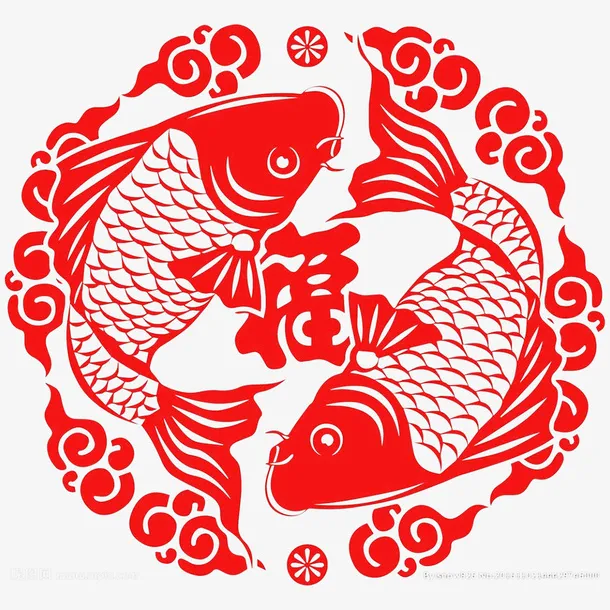 年年有余窗花设计免抠