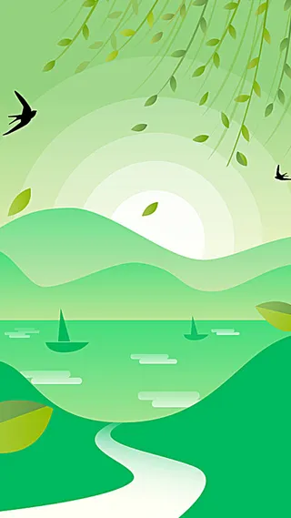 简约手绘春天H5背景高清