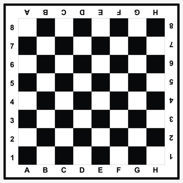黑白手绘象棋盘免抠
