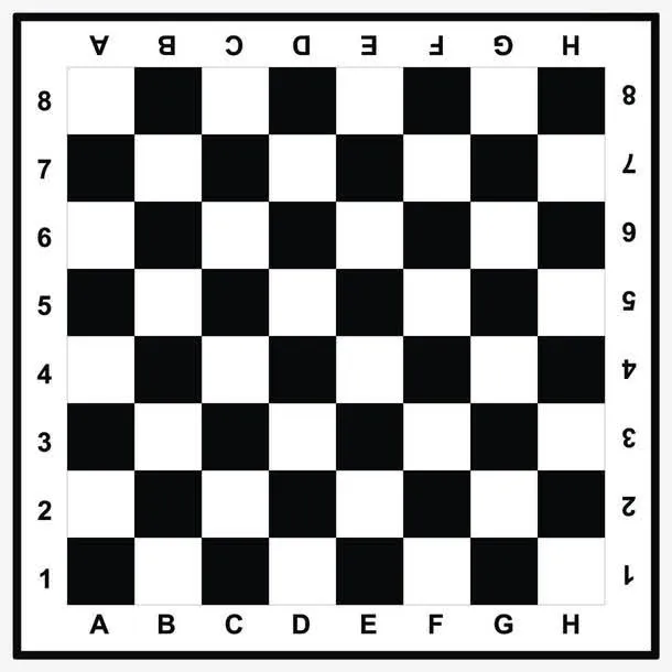 黑白手绘象棋盘免抠
