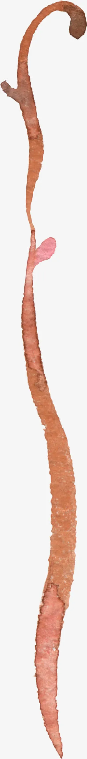 褐色水墨分叉树枝免抠