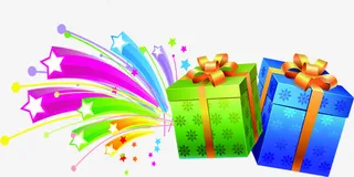 淘宝店铺蓝色绿色花纹礼盒包装免抠