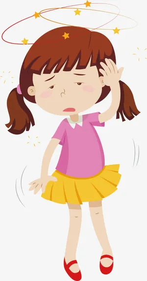 晕头转向的女孩免抠