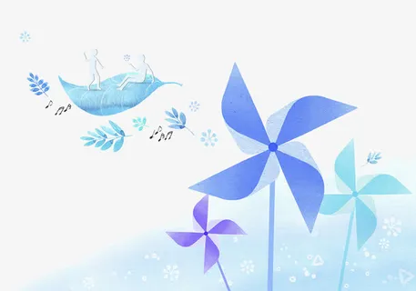 插图清风徐来风车转免抠
