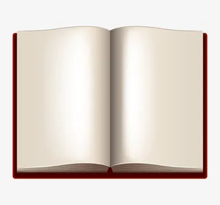 手绘立体翻开的书免抠