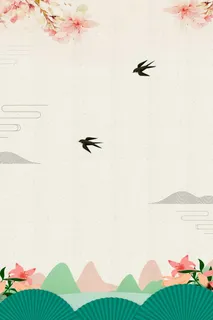 约惠春天柳树燕子促销海报高清