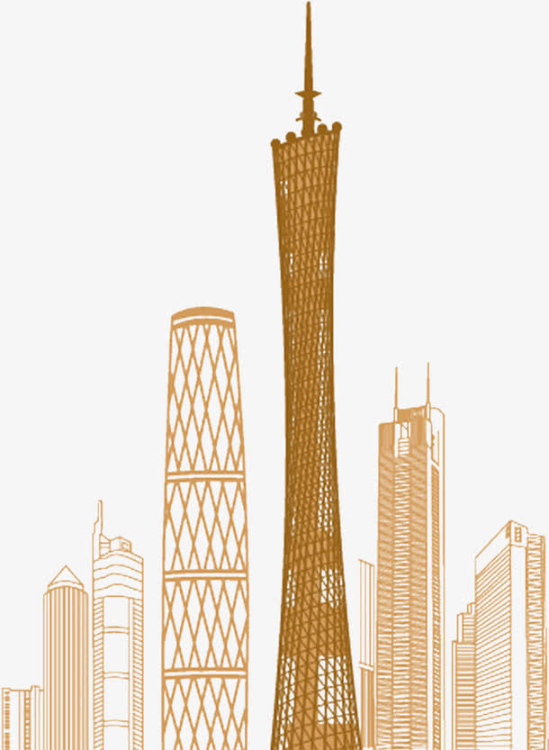 广州小蛮腰线描免抠