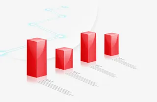 红色立体长方体背景