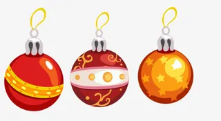 卡通圣诞装饰彩球铃铛免抠
