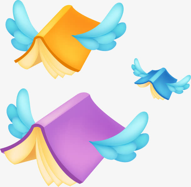 矢量飞翔的书免抠