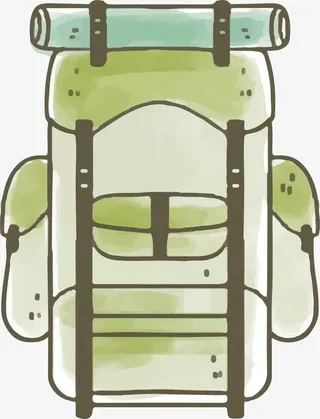 手绘登山包免抠