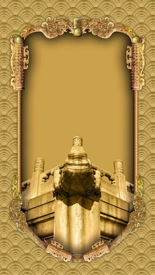 高档地产花纹金属边框H5背景高清