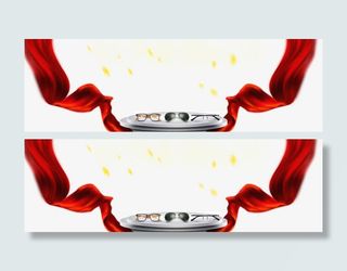 丝带圆形舞台眼镜免抠