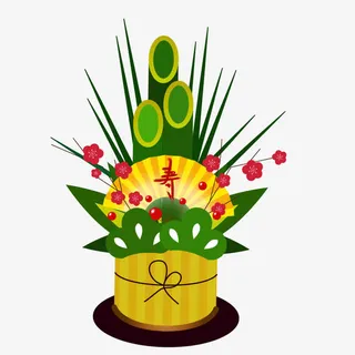 卡通手绘鲜花瘦字绿叶免抠