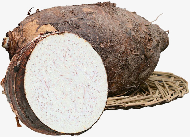 一颗新鲜的荔浦芋头特写免抠