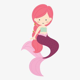 红发美人鱼背景装饰