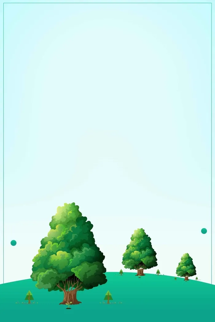 植树节绿色卡通简约清新背景高清
