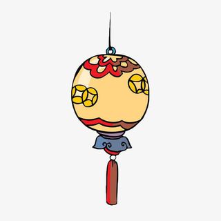 带金币花纹的灯笼免抠