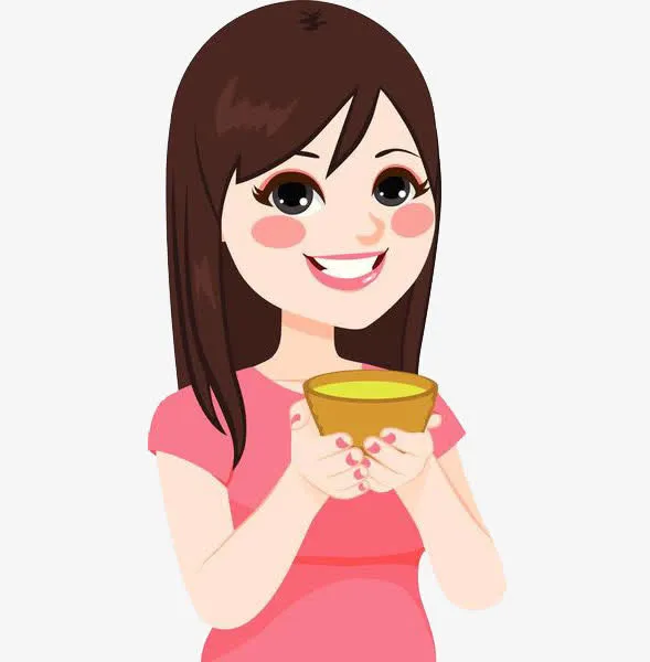 手捧杯子的女子免抠