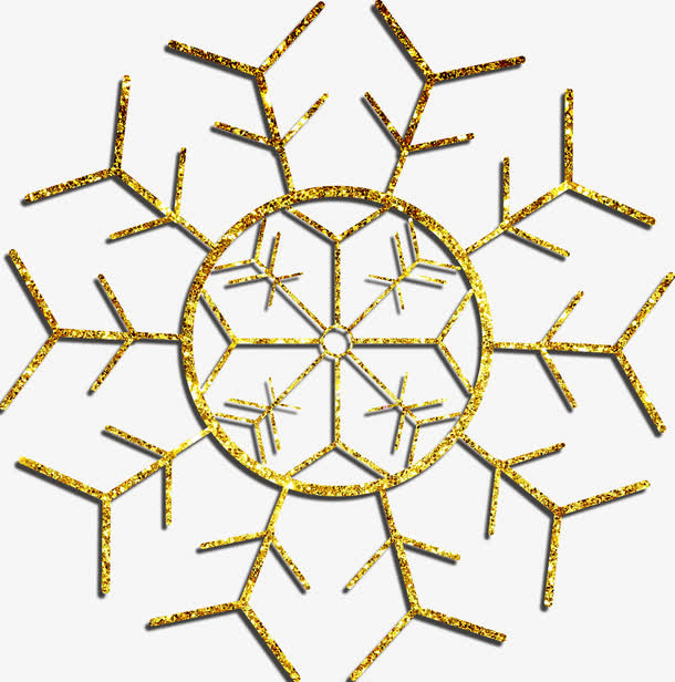 金色闪粉雪花免抠