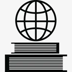 书本和地球标志图标免抠