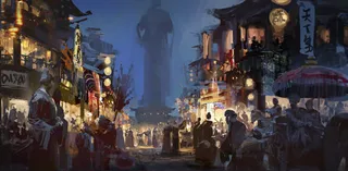 古风夜间生活图片免抠