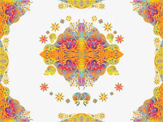 矢量彩色花纹免抠