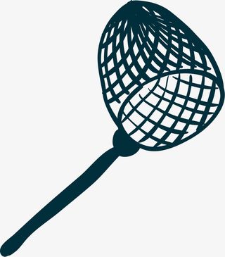 小号扁平网兜捕虫网免抠