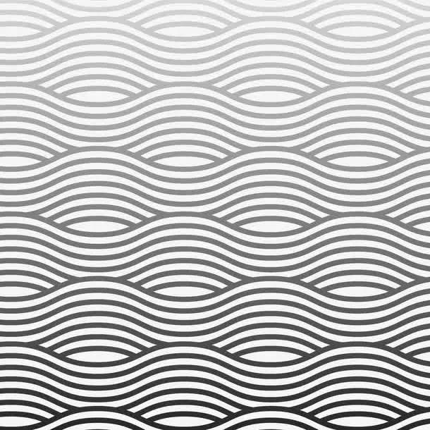 黑白波浪矩形免抠