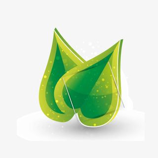 绿色 树叶 春天 渐变色免抠