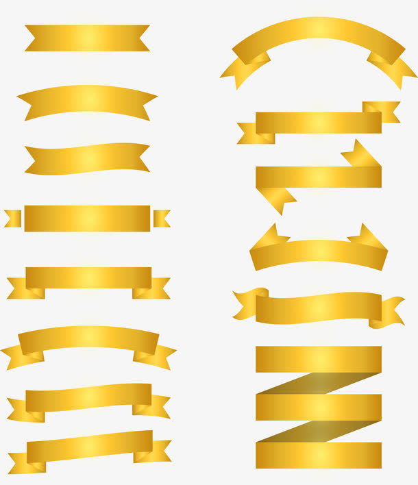 金色彩带标题框免抠