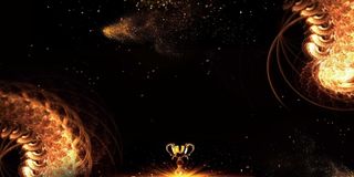 年会黑金冠军奖杯通用背景高清