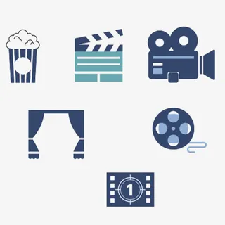 胶卷摄影机电影院素材免抠