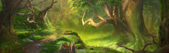 绿色梦幻风景banner背景高清