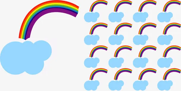 彩虹云朵免抠