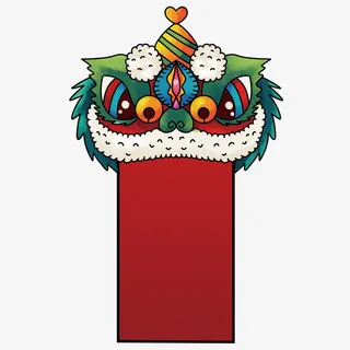 国潮风传统节日装饰元素春节元宵免抠