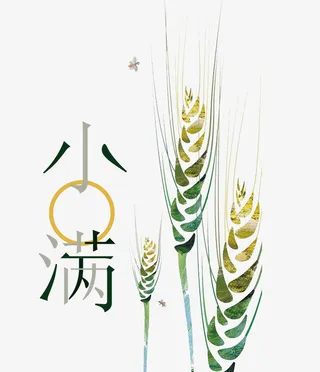 手绘小满标签装饰免抠