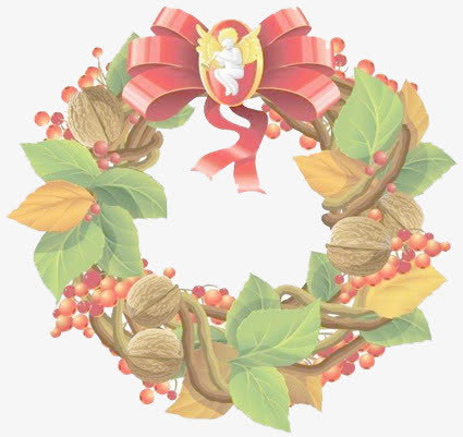 藤蔓蝴蝶结边框免抠