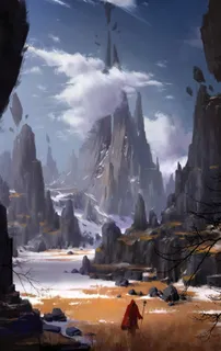 紫色天空云彩悬崖峭壁免抠